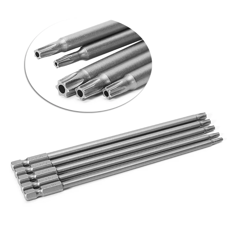 5 Pcs/Set Torx Screwdriver Bit Set Hex Security Magnetic Head 150mm Extra Long T10 T15 T20 T25 T30 Electric Drill Bits
5 Pcs/Set Torx Screwdriver Bit Set Hex Security Magnetic Head 150mm Extra Long T10 T15 T20 T25 T30 Electric Drill Bits
