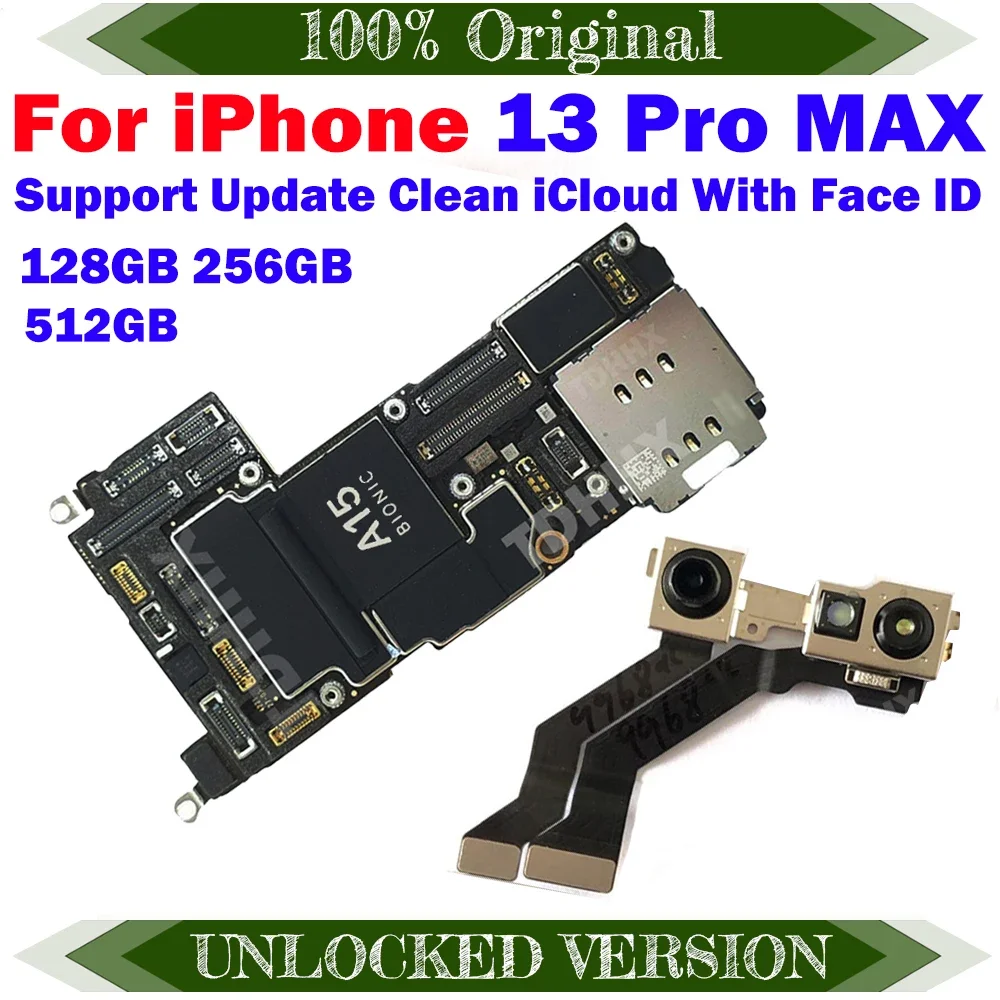

100%Origina Unlocked For iPhone 13 Pro max Motherboard IOS Full Chips Mainboard Clean iCloud Logic Board Face ID Tested 13ProMax