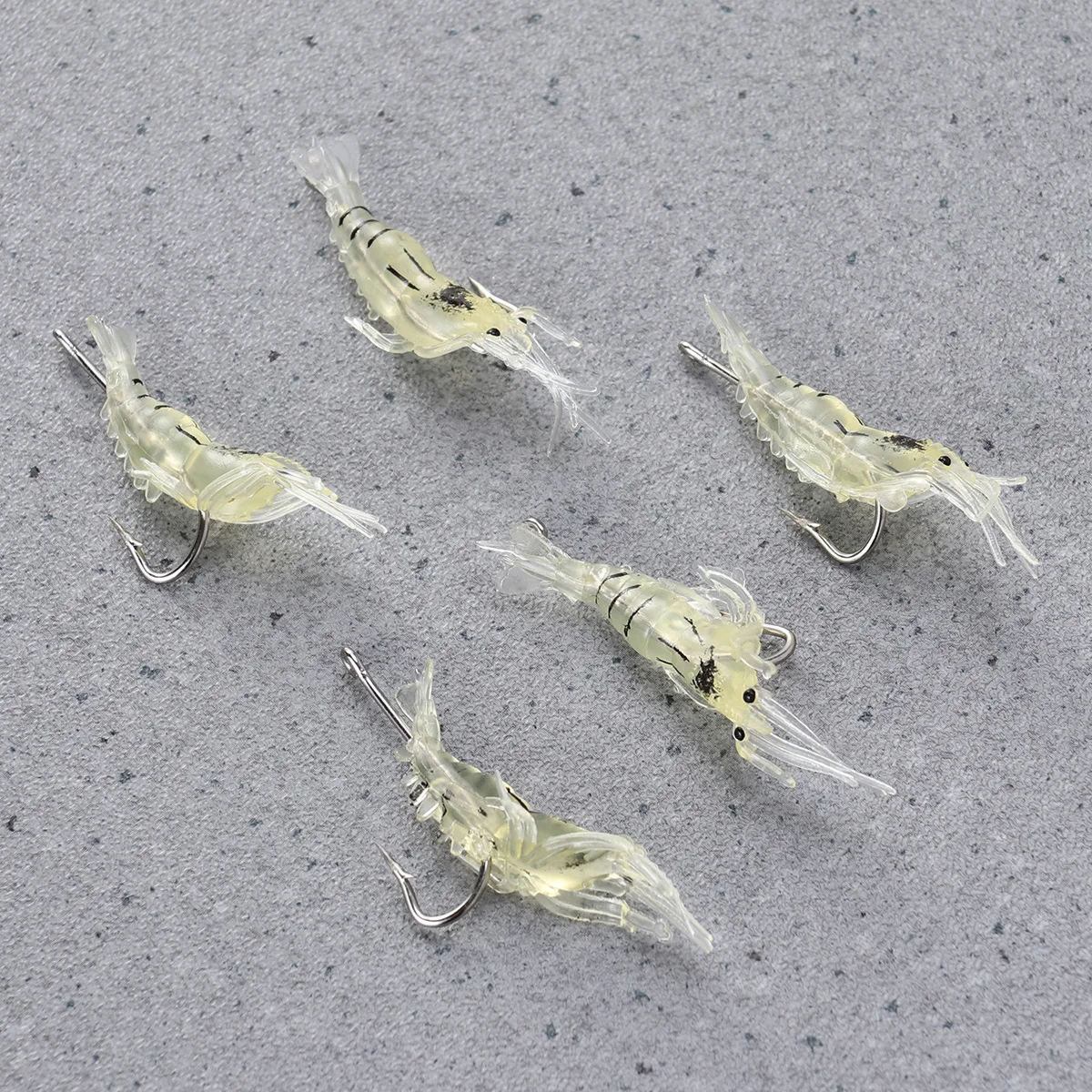 

5pcs 4cm Bait Shrimp Simulation Grass Shrimp Environment Friendly Plastic Fish Smell Luring Effect Good Fishing