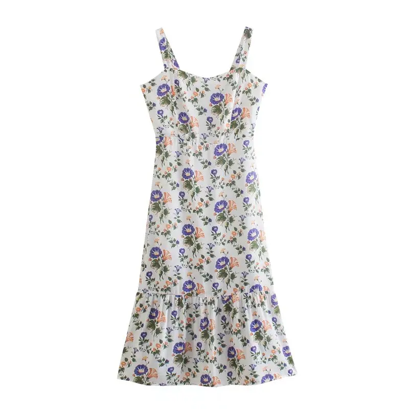 New Women Fashion Flowers Print Ruffles Dresses Back Bow Female Casual Beach Dress
New Women Fashion Flowers Print Ruffles Dresses Back Bow Female Casual Beach Dress
