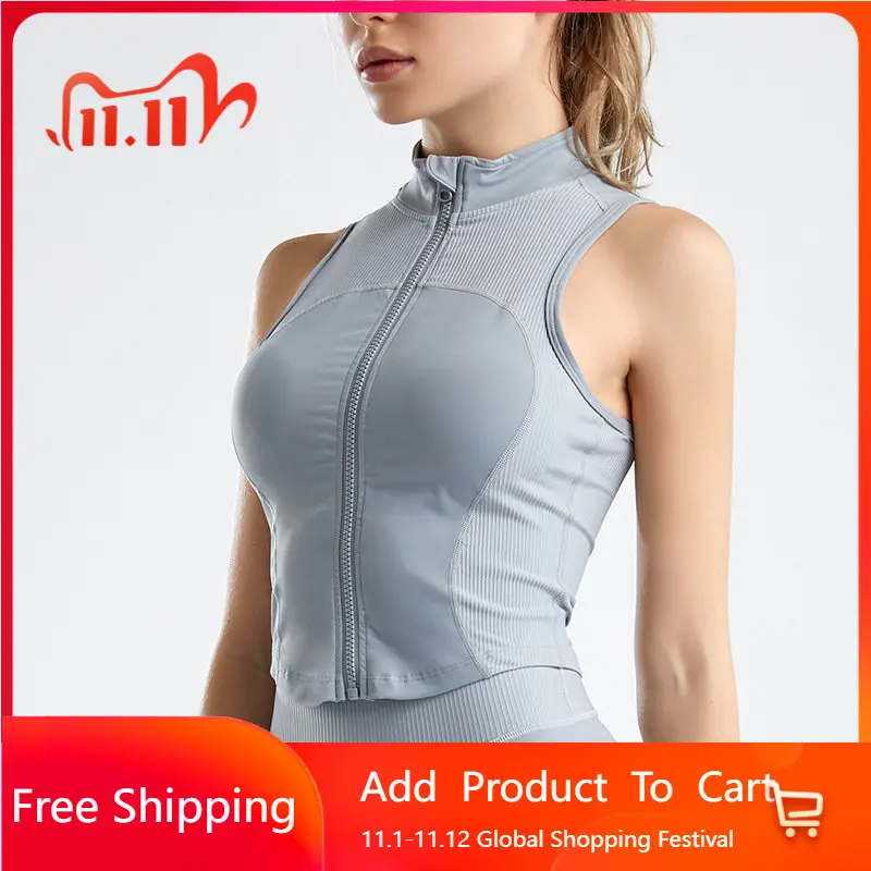 Summer 2022 New Vest Sports Jacket Female Zipper Sleeveless Vest Sweat Quick-drying Running Yoga Fitness Suit Tops for Women 
Summer 2022 New Vest Sports Jacket Female Zipper Sleeveless Vest Sweat Quick-drying Running Yoga Fitness Suit Tops for Women