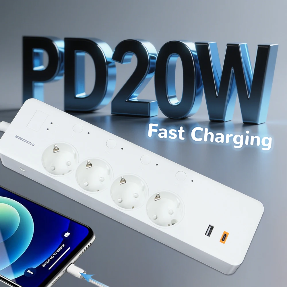 Умная розетка BORUIDAPLS EU WiFi с поддержкой Tuya и Alexa, дистанционным голосовым управлением, независимым контролем, USB-A+Type-C, функцией экономии энергии и измерения потребления, умная розетка с датчиком.
Умная розетка BORUIDAPLS EU WiFi с поддержкой Tuya и Alexa, дистанционным голосовым управлением, независимым контролем, USB-A+Type-C, функцией экономии энергии и измерения потребления, умная розетка с датчиком.