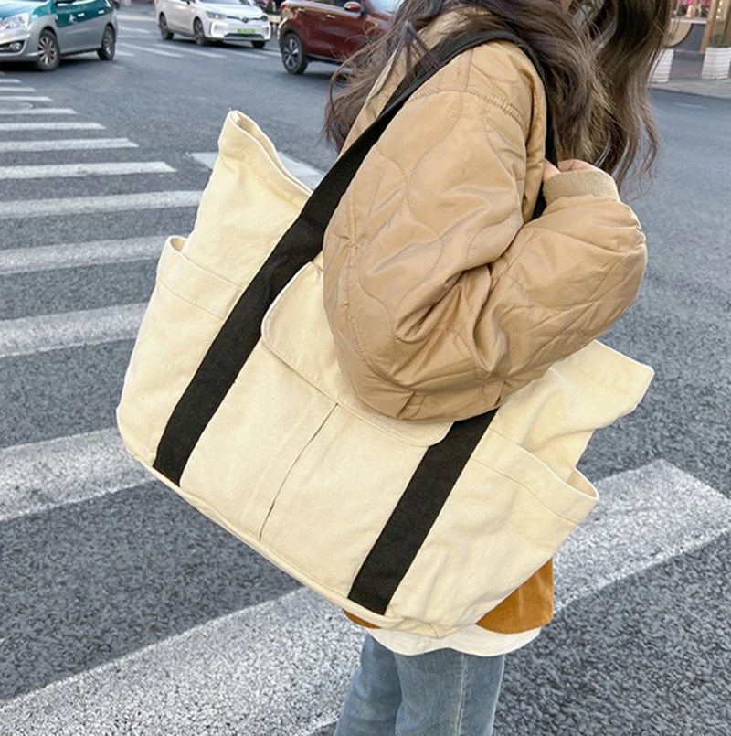 Large Capacity Washed Canvas Bag Female College Students Class Bag Female Japanese Solid Colour Canvas Shoulder Bag Tote Bag Fem
Large Capacity Washed Canvas Bag Female College Students Class Bag Female Japanese Solid Colour Canvas Shoulder Bag Tote Bag Fem