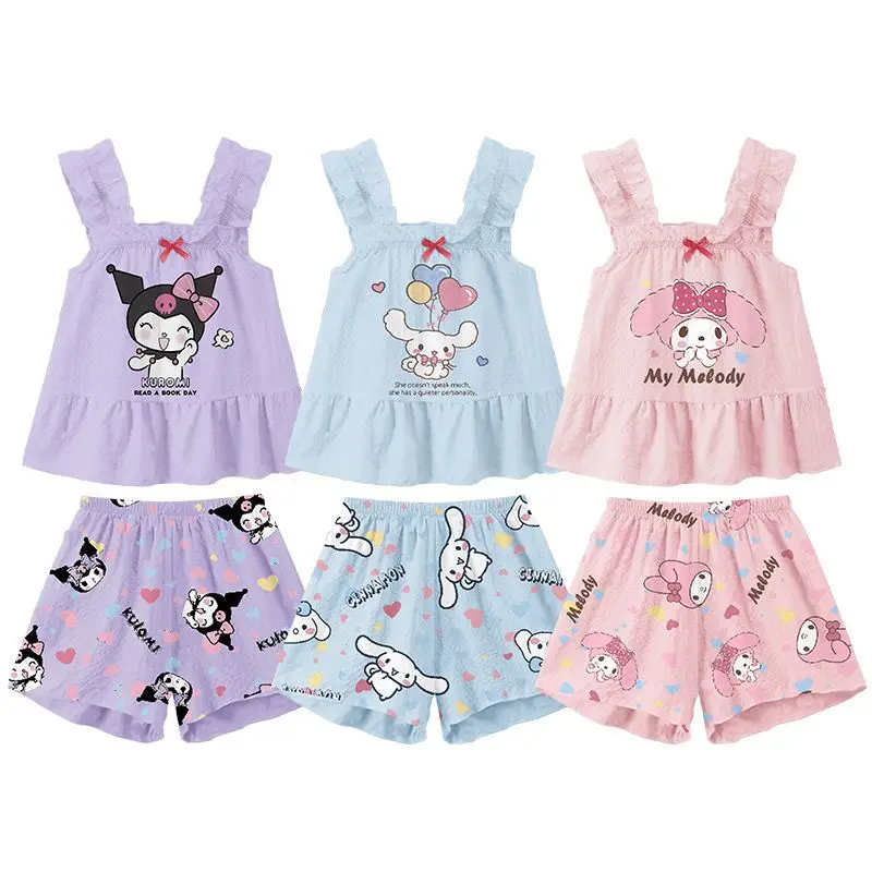 Sanrio Pajamas Set Kawaii Cartoon Kids Summer Melody Cinnamoroll Thin Sleeveless Sleepwear Loungewear kidsHomewear Two piece Set
Sanrio Pajamas Set Kawaii Cartoon Kids Summer Melody Cinnamoroll Thin Sleeveless Sleepwear Loungewear kidsHomewear Two piece Set