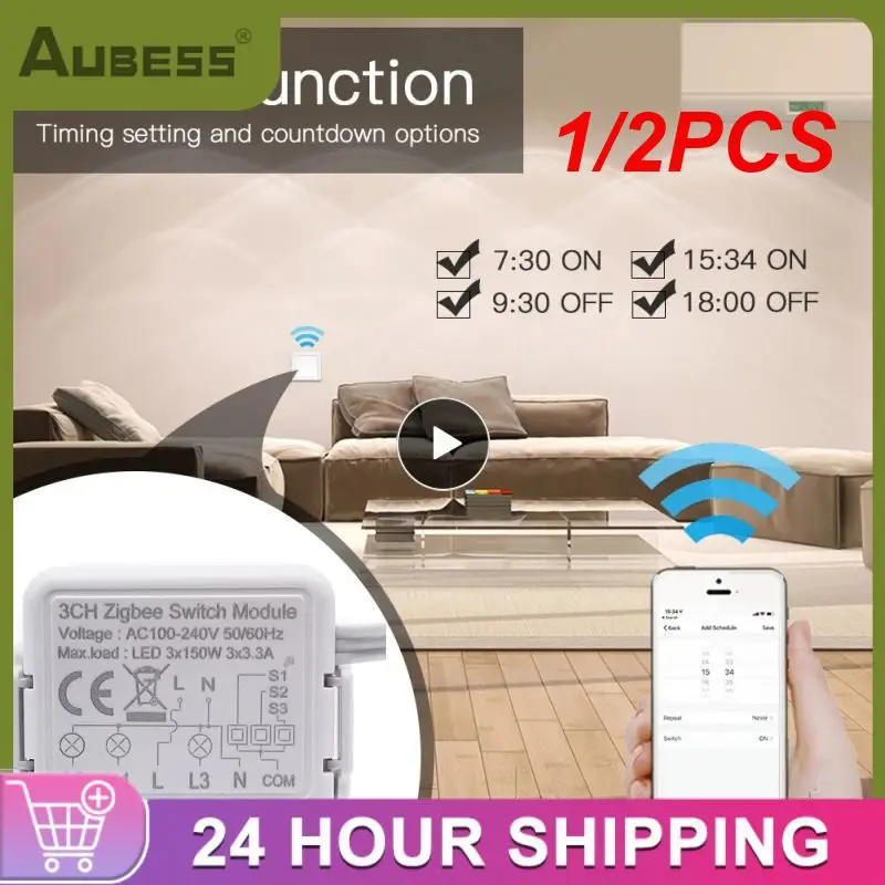 1/2PCS Tuya Smart ZigBee 3.0 Switch Module 10A Smart Home DIY Breaker 1 2 3 4 Gang Supports 2 Way Control Works with Alexa
1/2PCS Tuya Smart ZigBee 3.0 Switch Module 10A Smart Home DIY Breaker 1 2 3 4 Gang Supports 2 Way Control Works with Alexa