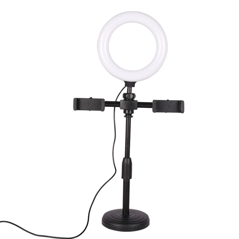 16Cm LED Selfie Ring Light With Dual Phone Holder For Photo Studio Live Video Stream Makeup
16Cm LED Selfie Ring Light With Dual Phone Holder For Photo Studio Live Video Stream Makeup