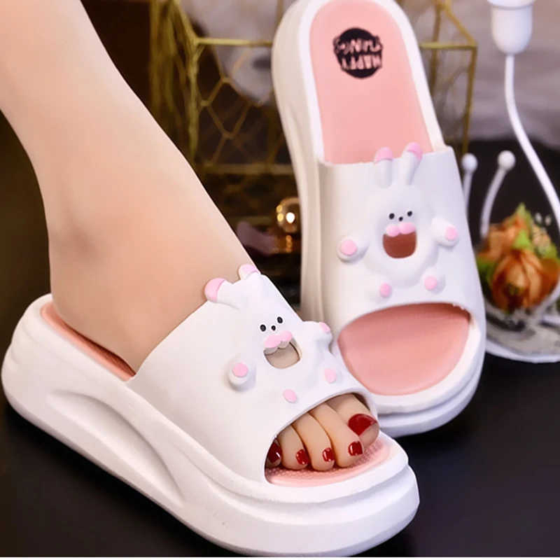 Cartoon Rabbit Pattern Women Slides Outdoor Beach Thick Bottom Non-slip Female Sandals Bathroom Couple Slippers Woman New Shoes
Cartoon Rabbit Pattern Women Slides Outdoor Beach Thick Bottom Non-slip Female Sandals Bathroom Couple Slippers Woman New Shoes