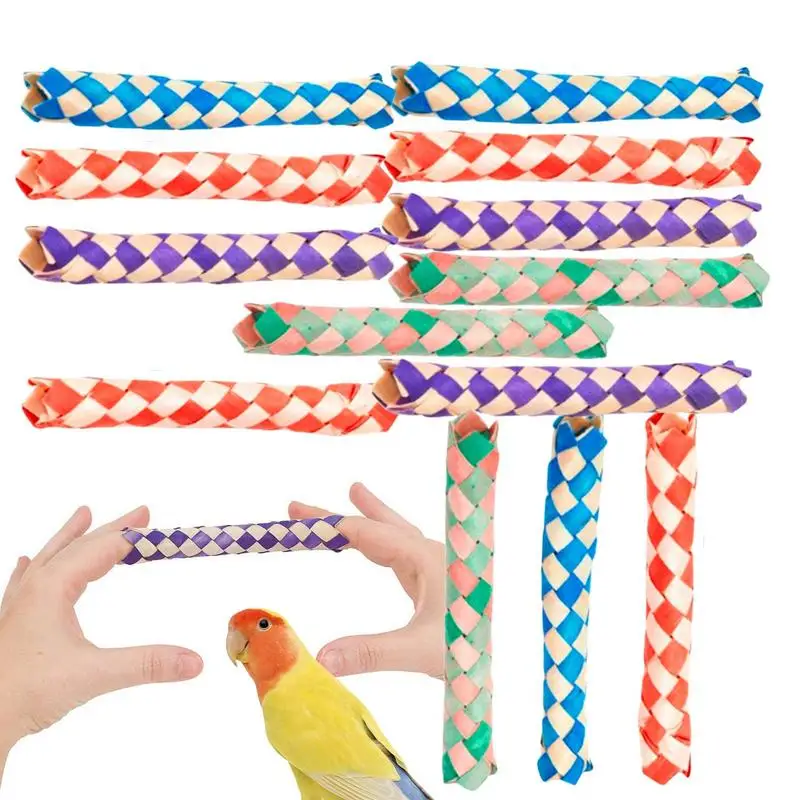 

Bird Chew Toy Bird Toys For Budgies Large Parrot Chew Colored Braided Tube Toys Bird Chew Toys For Conure Parrot Chew Toys