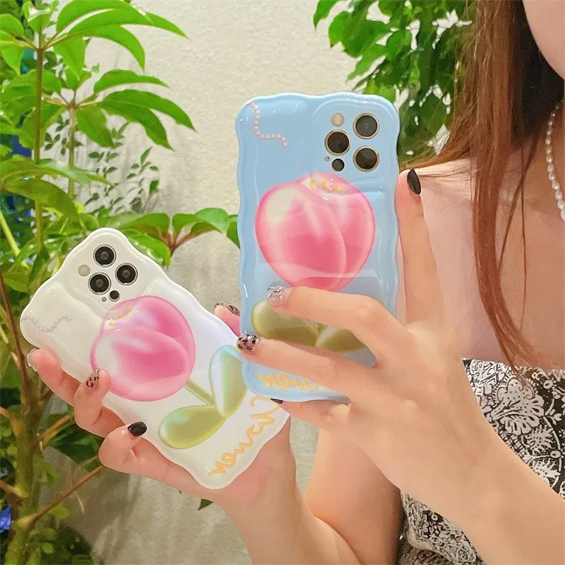 INS Small Fresh 3D Tulip Flowers Case For IPhone 13 12 11 Pro XS Max XR Luxury Girly Wavy Edge Airbag Anti-fall Soft Back Cover
INS Small Fresh 3D Tulip Flowers Case For IPhone 13 12 11 Pro XS Max XR Luxury Girly Wavy Edge Airbag Anti-fall Soft Back Cover