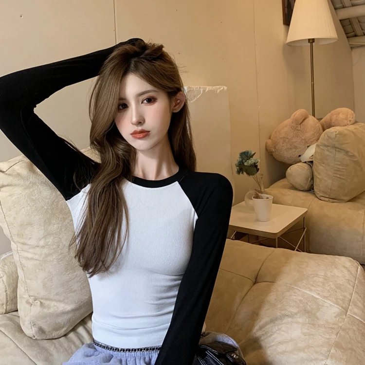 GBB4813 Raglan Sleeve T-shirt 2023 New Vintage Hong Kong Style Spicy Girl Short Fit Slim Long Sleeve Top
GBB4813 Raglan Sleeve T-shirt 2023 New Vintage Hong Kong Style Spicy Girl Short Fit Slim Long Sleeve Top