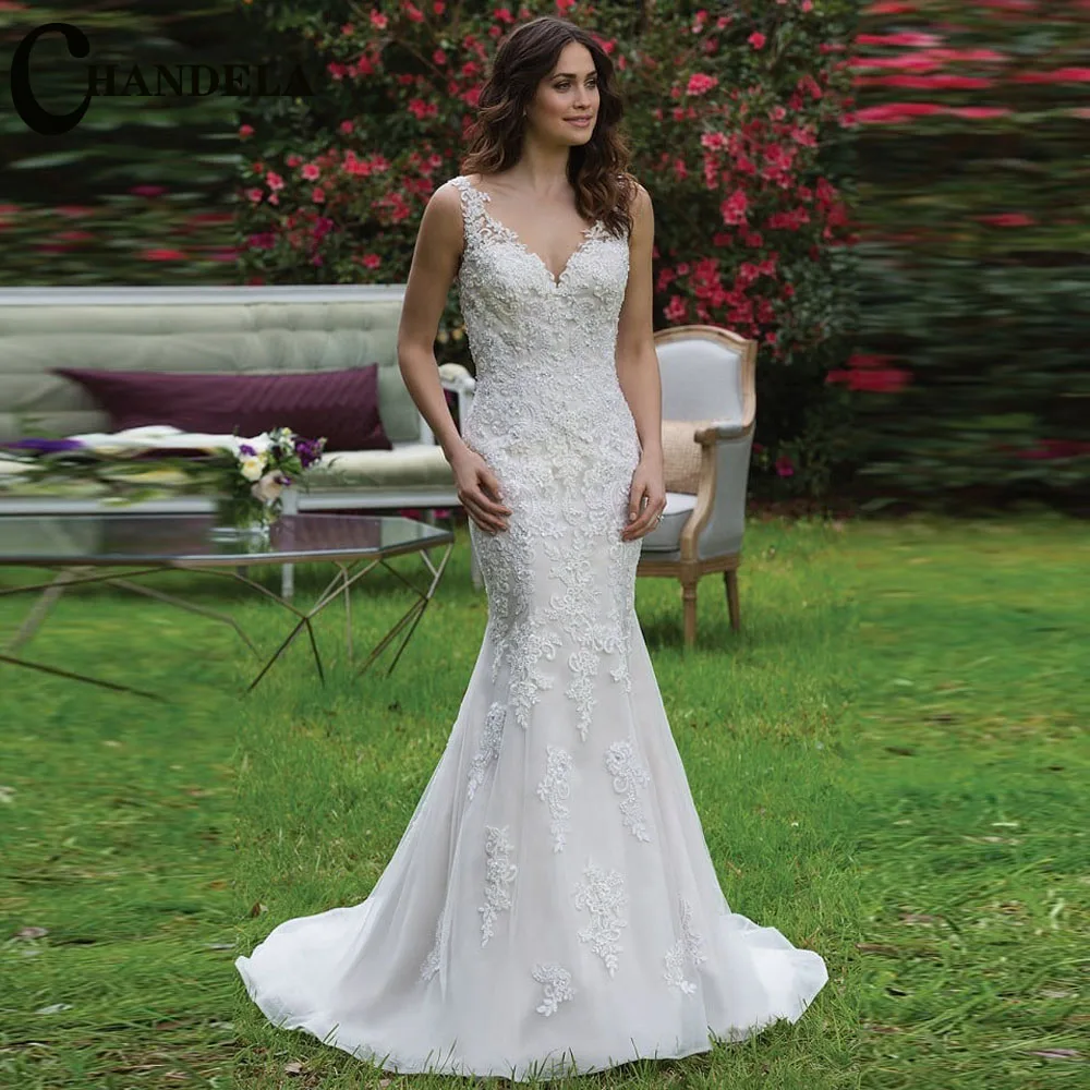 CHANDELA Elegant Wedding Dresses Sleeveless Sweetheart Mermaid Appliques Formal Bridal Gown Made To Order Brautkleid For Women
CHANDELA Elegant Wedding Dresses Sleeveless Sweetheart Mermaid Appliques Formal Bridal Gown Made To Order Brautkleid For Women