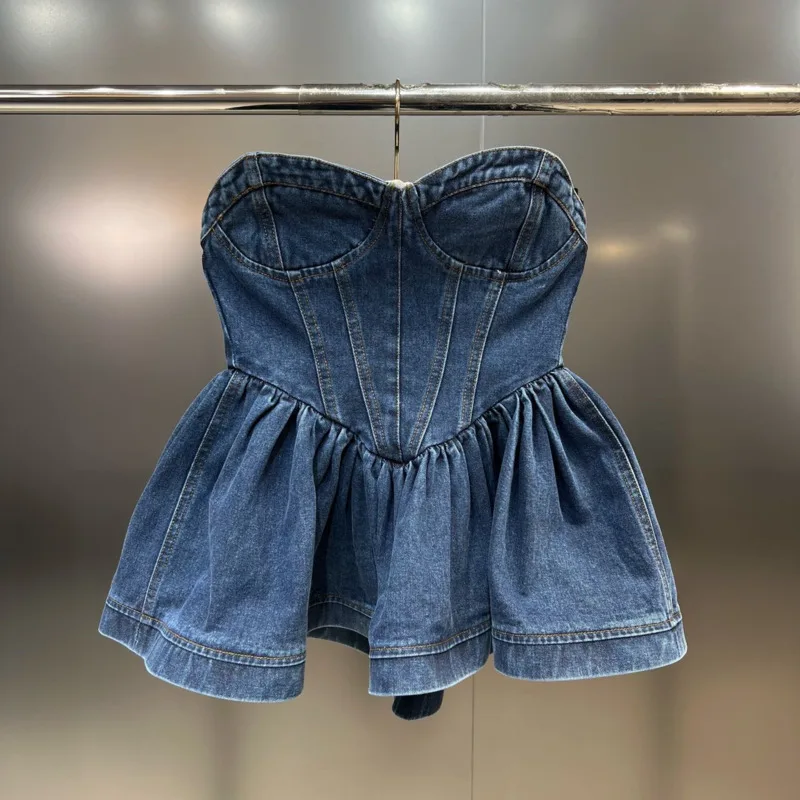BORVEMAYS 2023 Spring Summer New Fashion Trend T-shirt Denim Women Solid Color Sleeveless Sexy Boob Tube Tops
BORVEMAYS 2023 Spring Summer New Fashion Trend T-shirt Denim Women Solid Color Sleeveless Sexy Boob Tube Tops