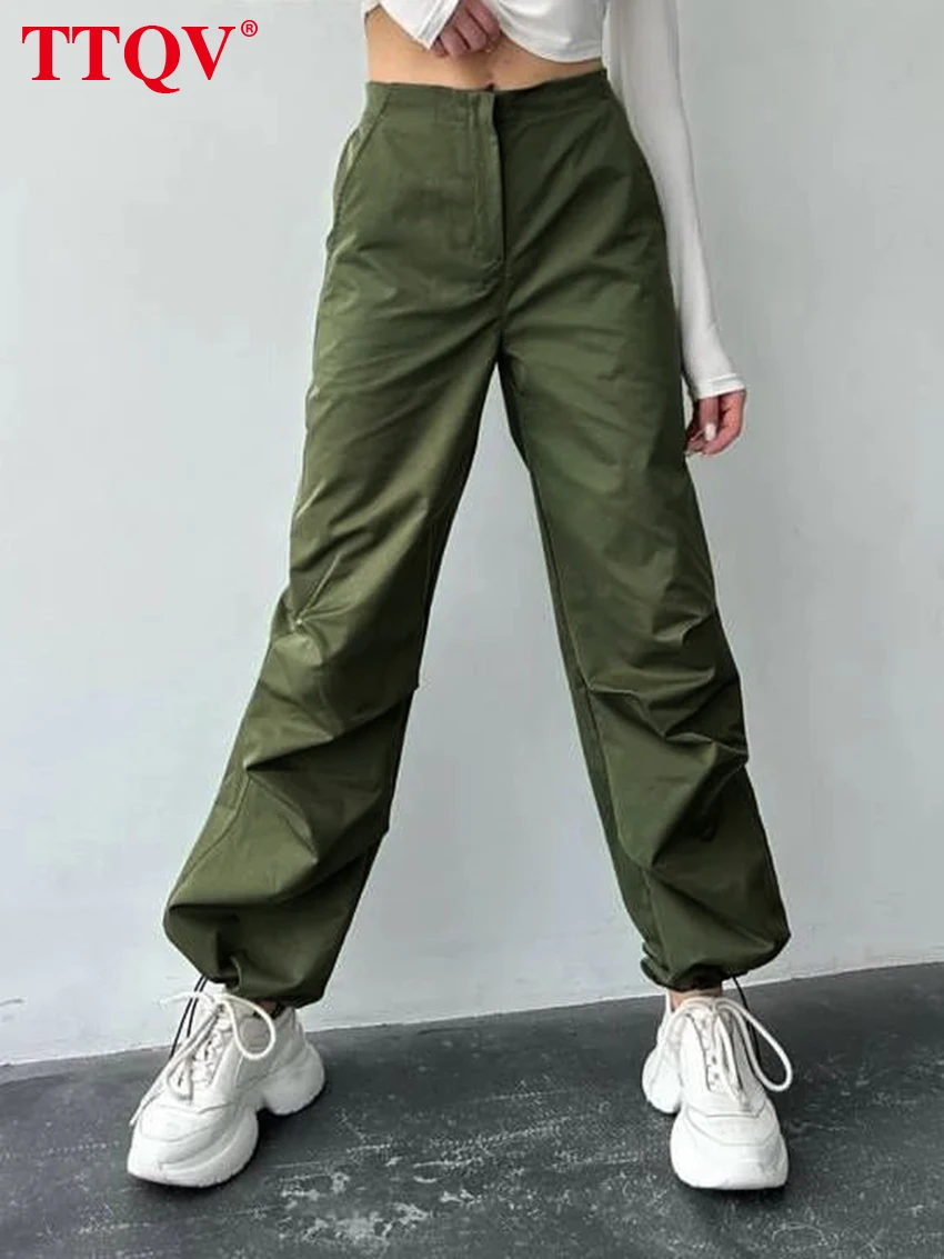 TTQV Elegant Green Drawstring Women'S Pants Fashion Low Waisted Loose Trousers Casual Straight Ankle-Length Pants Streetwear
TTQV Elegant Green Drawstring Women'S Pants Fashion Low Waisted Loose Trousers Casual Straight Ankle-Length Pants Streetwear
