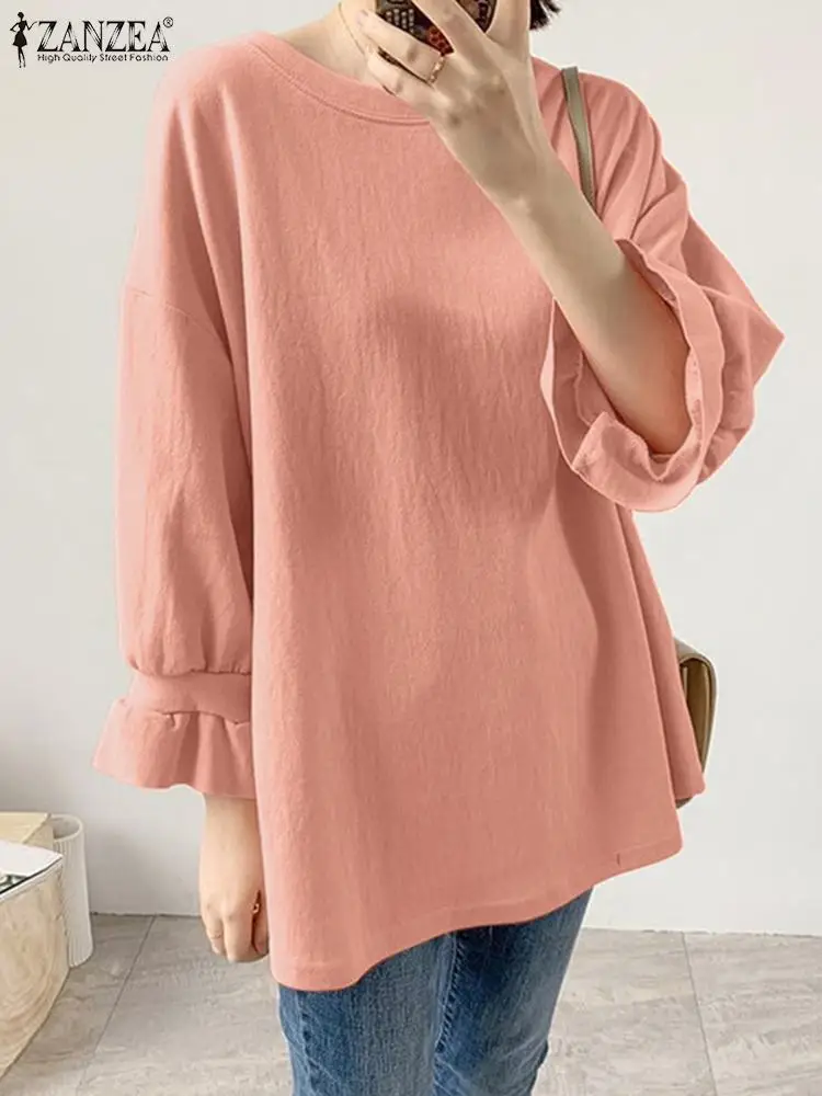 ZANZEA Fashion Women Blouse Spring Solid Ruffles Shirt Elegant Loose Casual Tops Tunic Female O Neck Long Sleeve Flounce Blusas
ZANZEA Fashion Women Blouse Spring Solid Ruffles Shirt Elegant Loose Casual Tops Tunic Female O Neck Long Sleeve Flounce Blusas
