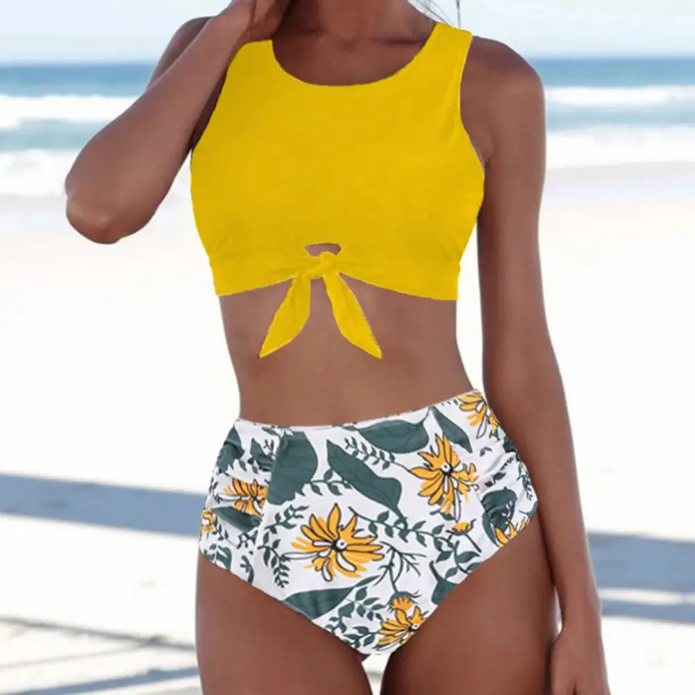 Beachwear Fashion Pure Color Top Leopard Print Bottom Swimming Costume Breathable Ladies Swimsuit U-neck for Vacation
Beachwear Fashion Pure Color Top Leopard Print Bottom Swimming Costume Breathable Ladies Swimsuit U-neck for Vacation