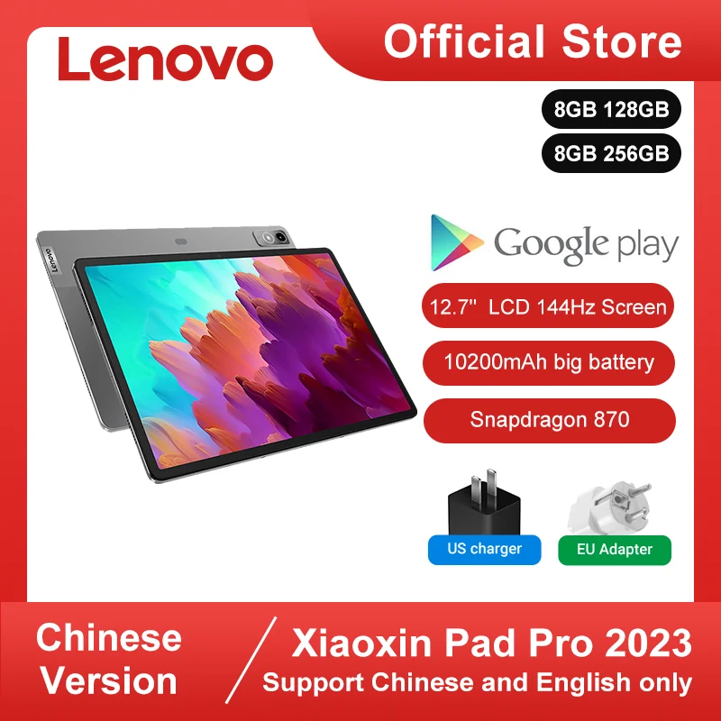 

New Lenovo Xiaoxin Pad Pro 2023 12.7" Snapdragon 870 Android 13 8GB 128GB/256GB WIFI Android 13 Original ROM Tablet