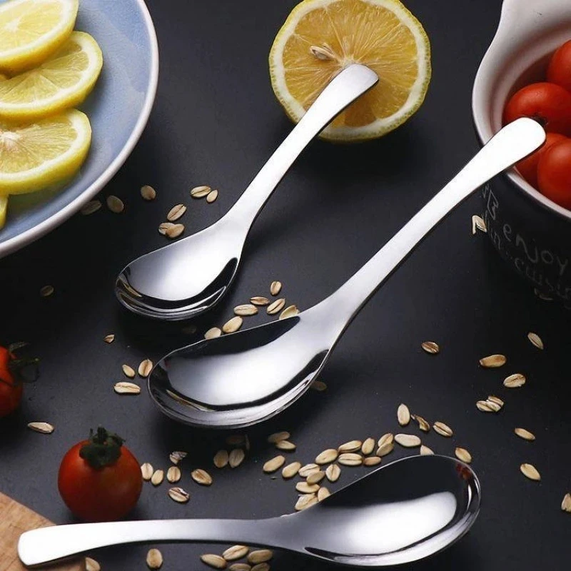 Stainless Steel Chinese Soup Spoons Home Kitchen Deepen Large Capacity Silver Mirror Polished Flatware for Soup Rice Tableware
Stainless Steel Chinese Soup Spoons Home Kitchen Deepen Large Capacity Silver Mirror Polished Flatware for Soup Rice Tableware