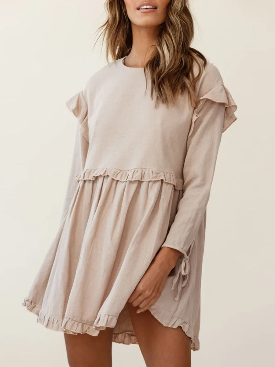 CHQCDarlys Women s Long Sleeve Mini Babydoll Dress Casual Loose Ruffle Solid Color Short Dress Beach Cocktail Club Dress
CHQCDarlys Women s Long Sleeve Mini Babydoll Dress Casual Loose Ruffle Solid Color Short Dress Beach Cocktail Club Dress