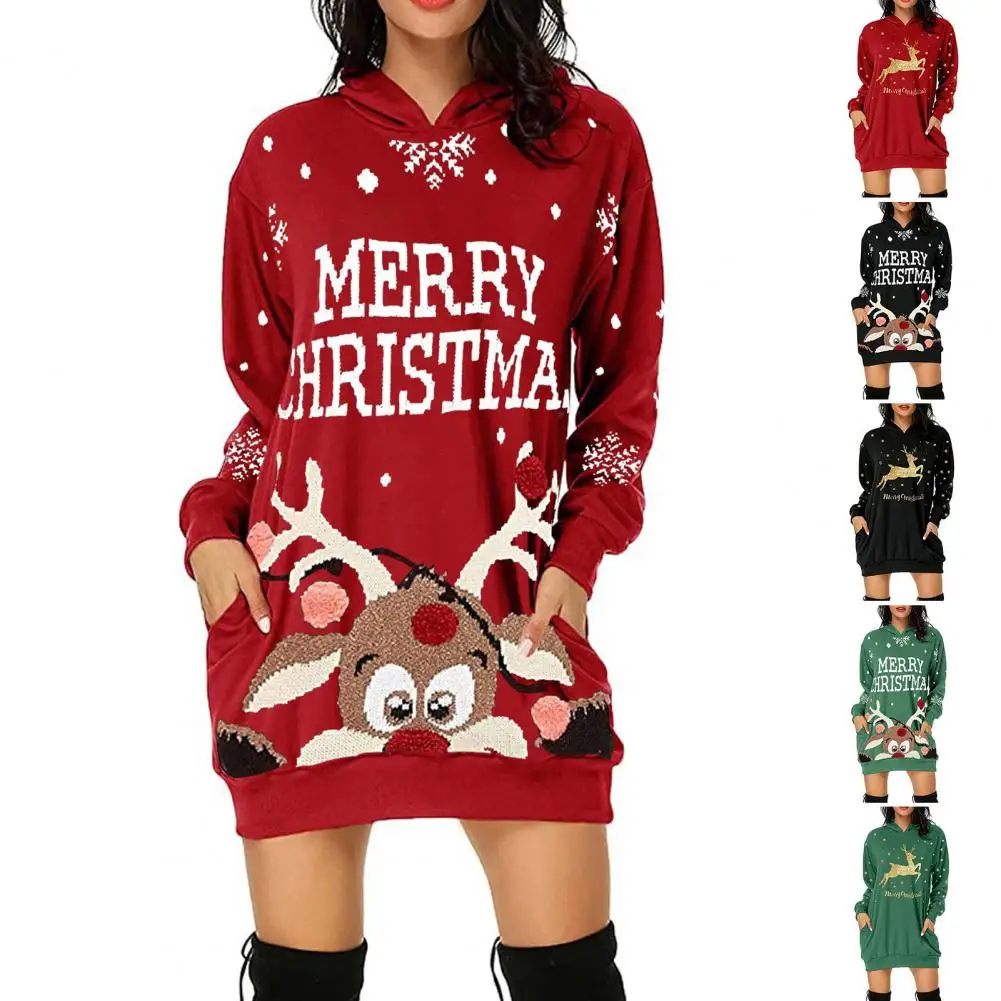 Unique Pullover Sweatshirt Elk Print Warm Elk Print Long Sleeve Xmas Blouse Ultra Soft Women Hoodie for Party
Unique Pullover Sweatshirt Elk Print Warm Elk Print Long Sleeve Xmas Blouse Ultra Soft Women Hoodie for Party