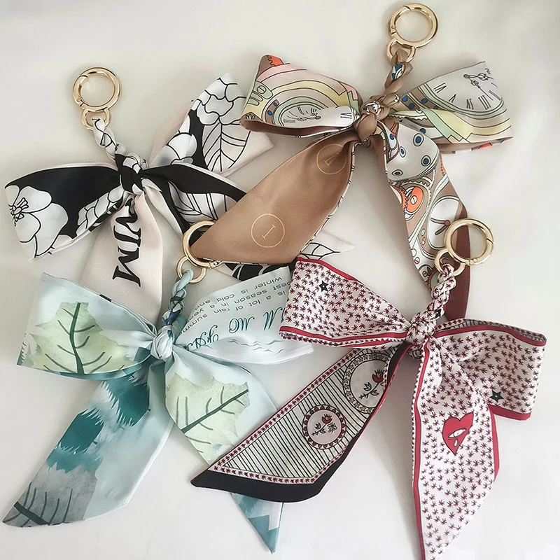 Hand-woven Silk Scarf Bow Keychain Charm Pendant Bowknot Key Holder Tassels Car Keychains Women Keyring Horseshoe Buckle Bag
Hand-woven Silk Scarf Bow Keychain Charm Pendant Bowknot Key Holder Tassels Car Keychains Women Keyring Horseshoe Buckle Bag