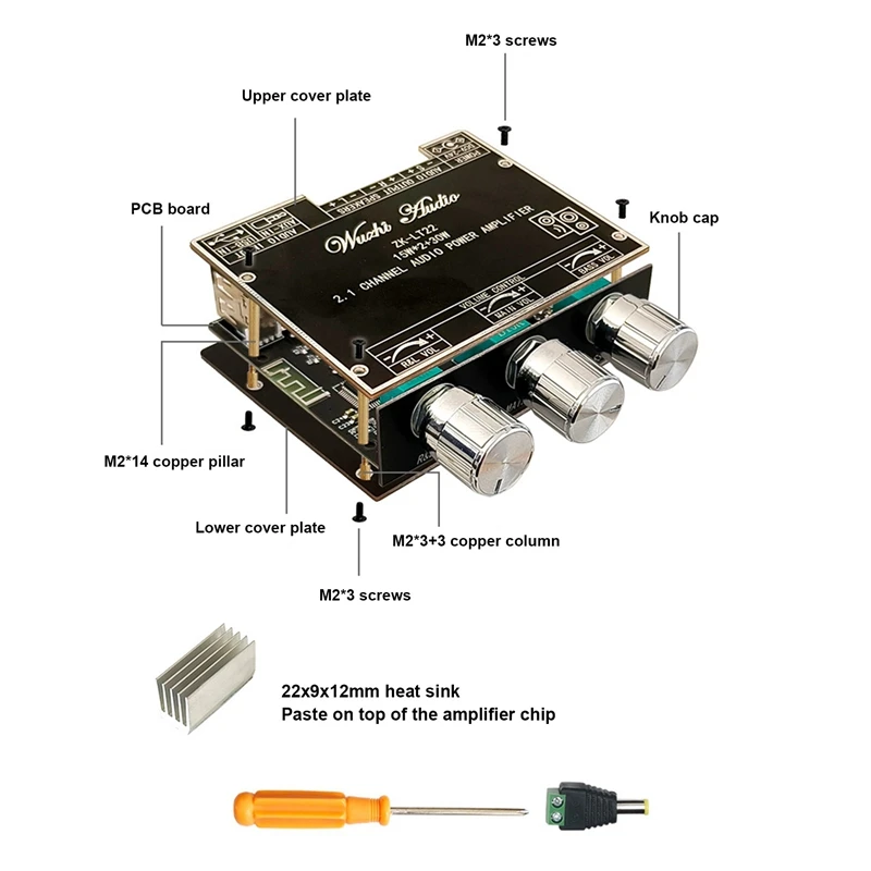 New ZK-LT22 2.1 Channel Bluetooth 5.1 Amplifier Board 15W+15W+30W Stereo Subwoofer TWS True Wireless Audio Board DC9-24V
New ZK-LT22 2.1 Channel Bluetooth 5.1 Amplifier Board 15W+15W+30W Stereo Subwoofer TWS True Wireless Audio Board DC9-24V