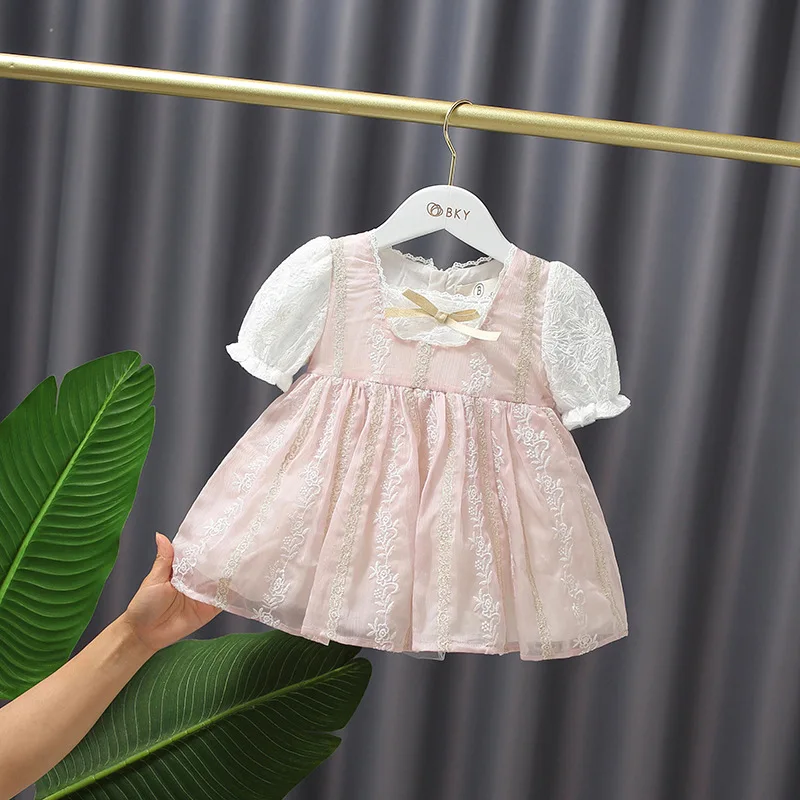 Baby Girls Sweet Princess Dress Children Baby Short Sleeve Lace Bow Birthay Party Dresses Kids
Baby Girls Sweet Princess Dress Children Baby Short Sleeve Lace Bow Birthay Party Dresses Kids