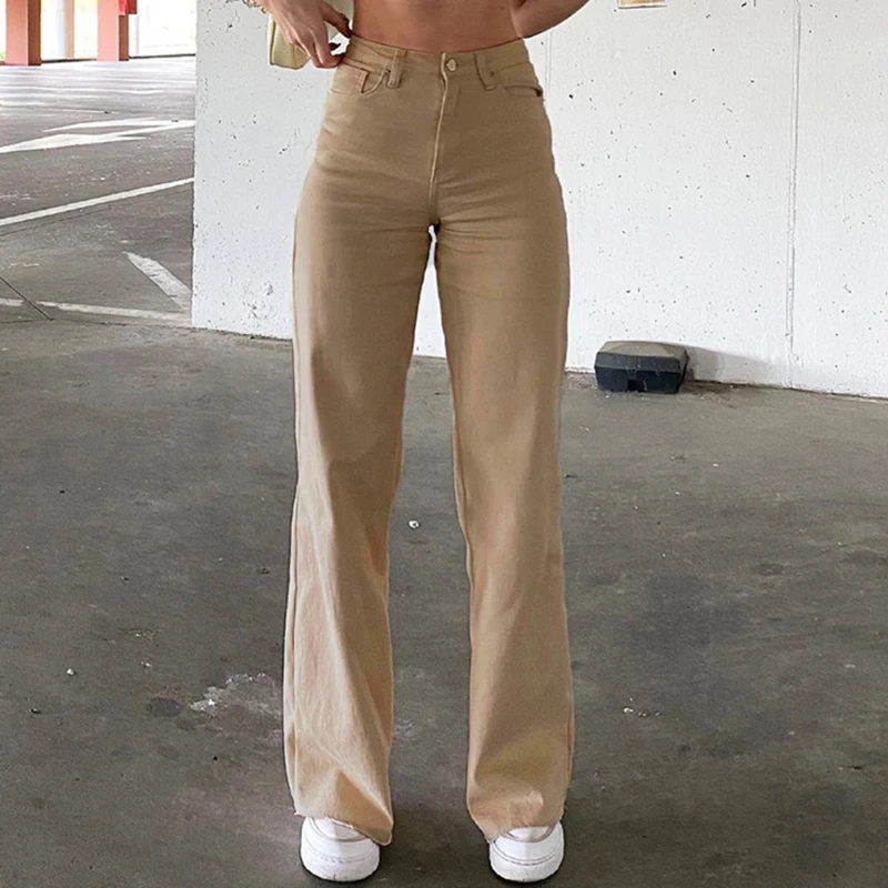 Khaki High Waisted Jeans for Women Straight Wide Leg Denim Y2k Pants Streetwear Vintage Trouser Mom Jean Full Length
Khaki High Waisted Jeans for Women Straight Wide Leg Denim Y2k Pants Streetwear Vintage Trouser Mom Jean Full Length