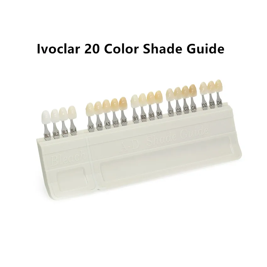 

Dental Teeth A-D Shade Guide Ivoclar Vivadent Porcelain Material 20 Color Chart Board Denture Teeth Bleach Whitening VITA Based
