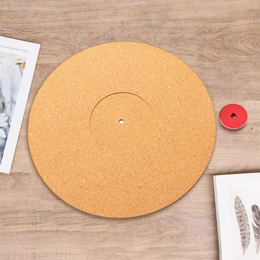 

Cork Turntable Mat Professional Turntable Platter Mat Anti-static Phonograph Accessories for 45 RPM Vinyl Record Player