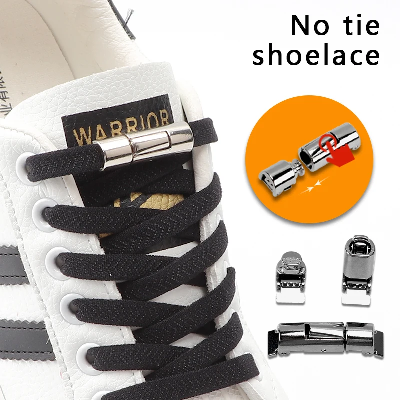 New Upgrades No Tie Shoelaces Round Metal Press Lock Flat Elastic Laces Sneakers Lazy Adults Kids Quick Lace Sport Rubber String
New Upgrades No Tie Shoelaces Round Metal Press Lock Flat Elastic Laces Sneakers Lazy Adults Kids Quick Lace Sport Rubber String