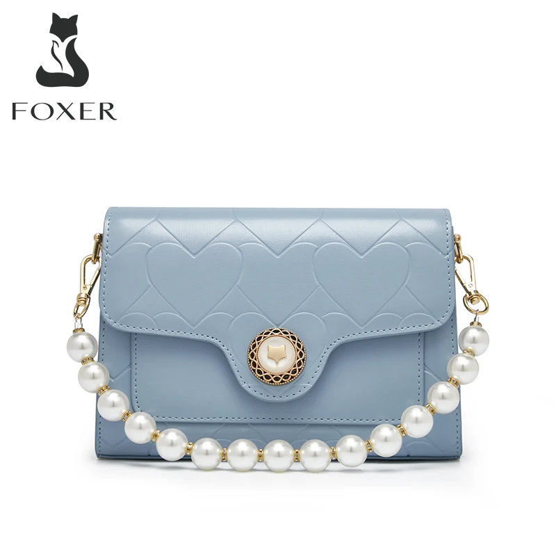 FOXER Brand Ladies Simple Leather Shoulder Bag Fashion Pearl Chain Handbag Valentine's Day Gift Love Pattern Messenger Bag Women
FOXER Brand Ladies Simple Leather Shoulder Bag Fashion Pearl Chain Handbag Valentine's Day Gift Love Pattern Messenger Bag Women