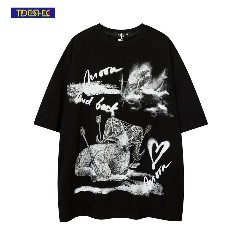 Men Women Oversized T-shirt 2022 Summer Hip Hop Streetwear Cotton Wounded Sheep Print T Shirt Top Tee Short Sleeves Men T-Shirt
Men Women Oversized T-shirt 2022 Summer Hip Hop Streetwear Cotton Wounded Sheep Print T Shirt Top Tee Short Sleeves Men T-Shirt