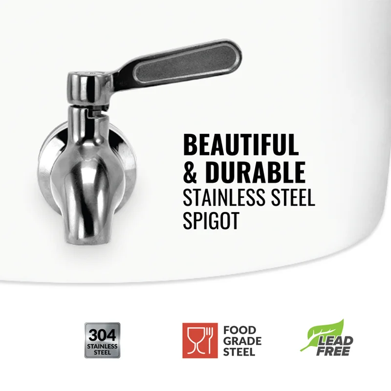 Sports Porcelain Ceramic B.P.A. & Lead Free 3-5 gallon Jug Capacity Crock Water Dispenser, Stainless Steel Faucet with Included
Sports Porcelain Ceramic B.P.A. & Lead Free 3-5 gallon Jug Capacity Crock Water Dispenser, Stainless Steel Faucet with Included