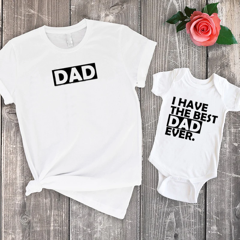 

I Have The Best Dad Ever Shirt Baby Girl Clothes 2020 Fashion Family Clothing Big Sister Matching Outfits Letter Fashion Sets