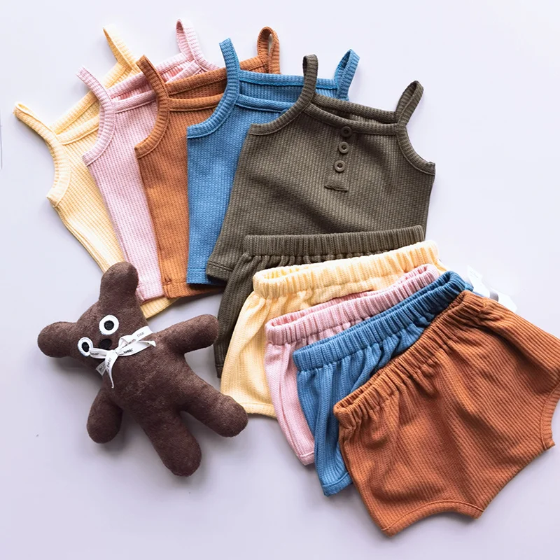 Henzworld Baby Clothes Sets Summer Toddler Girl Strap Suits Cotton Solid Baby Tops Tee And Shorts Infant Tracksuit Newborn Sets
Henzworld Baby Clothes Sets Summer Toddler Girl Strap Suits Cotton Solid Baby Tops Tee And Shorts Infant Tracksuit Newborn Sets