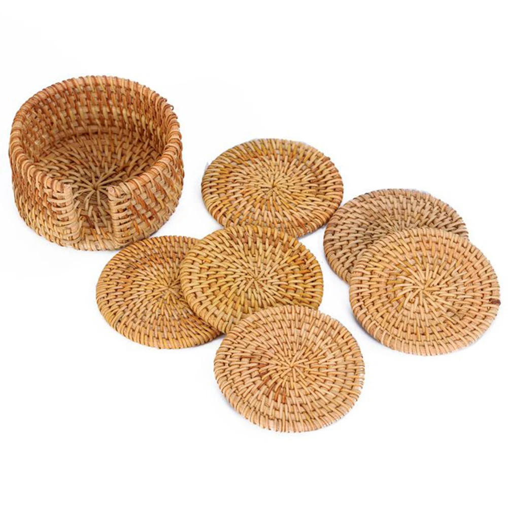 6PCS Natural Rattan Woven Placemat Kitchen Heat Handmade Insulation Round Holder Drink Coaster Table Padding Cup Mats Tea Po
6PCS Natural Rattan Woven Placemat Kitchen Heat Handmade Insulation Round Holder Drink Coaster Table Padding Cup Mats Tea Po
