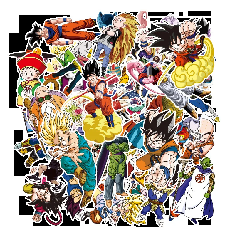 

10/20/50/100Pcs Dragon Ball Anime Sticker Son Goku Luggage Refrigerator Skateboard Graffiti Dec Waterproof Sticker Kids Toys