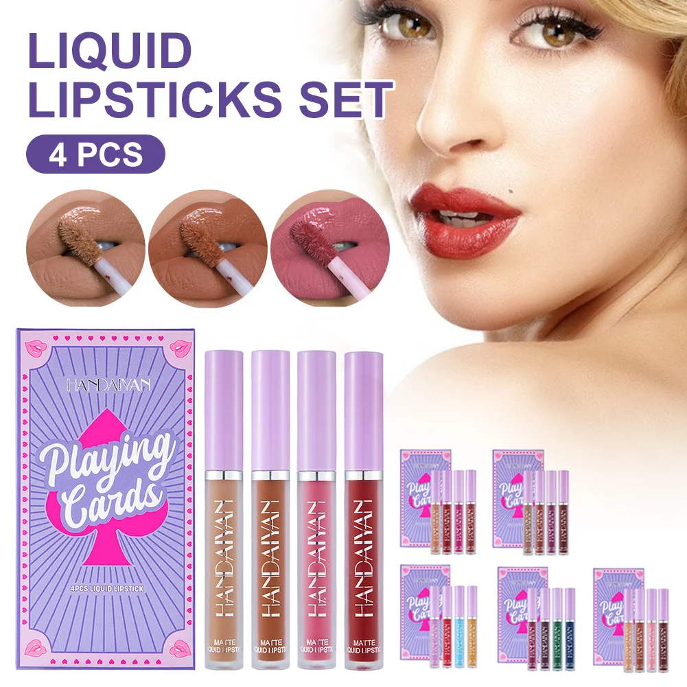 4pcs Liquid Lipsticks Set Matte Velvet Lip Gloss Waterproof Long Lasting Lip Tint Lipgloss Lip Makeup Gift for Girls Women Tool
4pcs Liquid Lipsticks Set Matte Velvet Lip Gloss Waterproof Long Lasting Lip Tint Lipgloss Lip Makeup Gift for Girls Women Tool