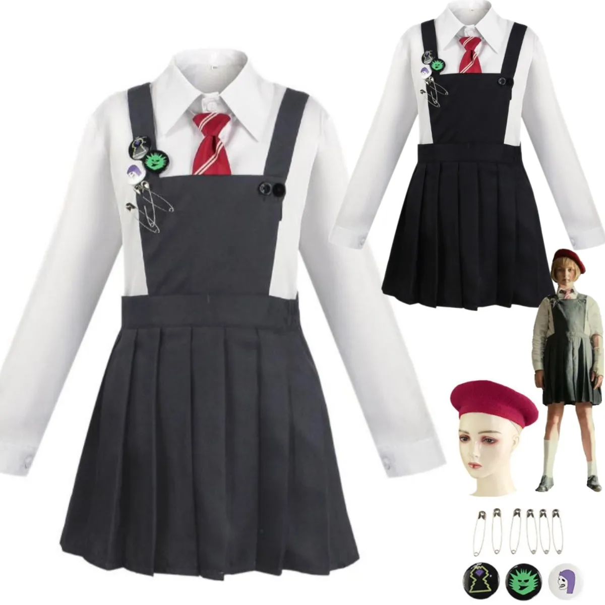 American Movies Roald Dahl Matilda The Musical Cosplay Costume Kids Straps British Style School Uniform Girl Kawaii Party Suit
American Movies Roald Dahl Matilda The Musical Cosplay Costume Kids Straps British Style School Uniform Girl Kawaii Party Suit
