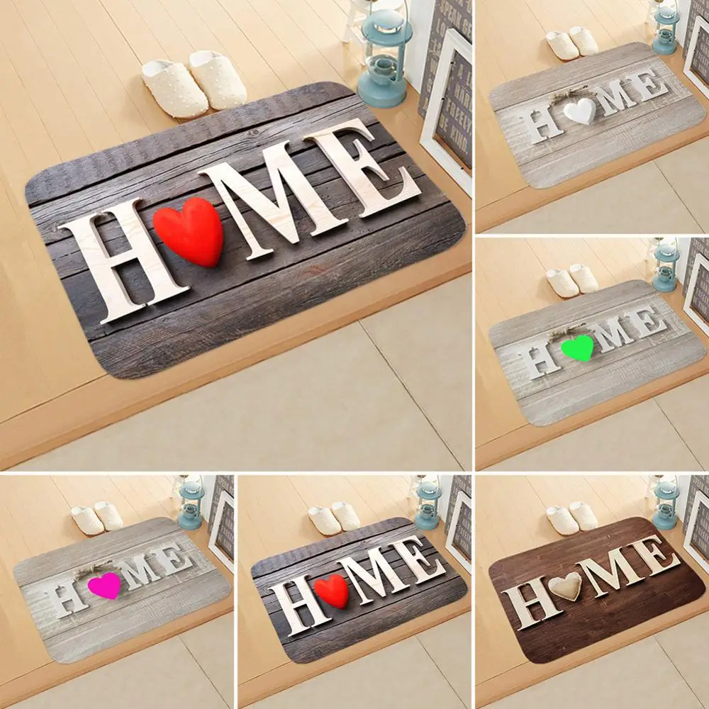 

Home letter Print Doormats Rectangle Non-Slip Door Mat Bedroom Kitchen Entrance Print Door Mats felpudo de la puerta de entrada