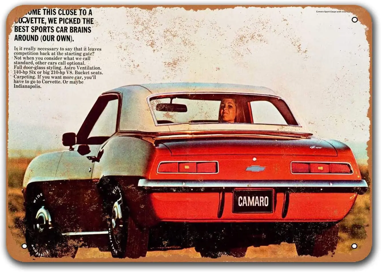 1969 Camaro Car Metal Tin Sign, Sisoso Vintage Plaques Poster Pub Bar Retro Wall Decor 16x12 inch
1969 Camaro Car Metal Tin Sign, Sisoso Vintage Plaques Poster Pub Bar Retro Wall Decor 16x12 inch