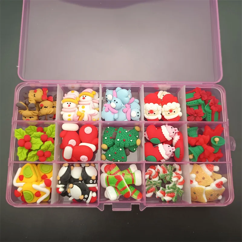 60/120pcs Cute Christmas Series Nail Charms Set Resin Elk Santa Kawaii Accessories Jelly Bear Gummy Cartoon Nail Art Decoration
60/120pcs Cute Christmas Series Nail Charms Set Resin Elk Santa Kawaii Accessories Jelly Bear Gummy Cartoon Nail Art Decoration