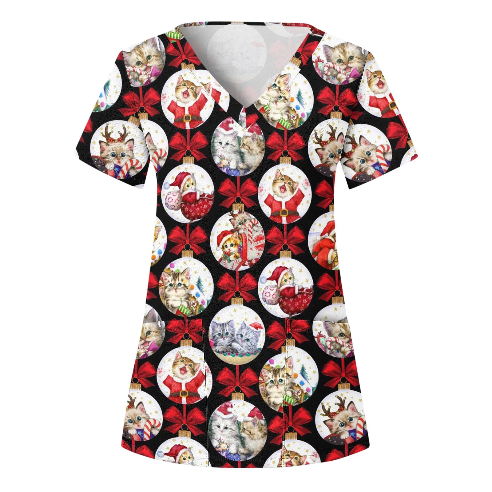 Christmas Cute Cattoon Print Nurse Uniform Women V Neck Pocket Short Sleeve Medical Working Uniform Tops Nursing Uniform Scrubs
Christmas Cute Cattoon Print Nurse Uniform Women V Neck Pocket Short Sleeve Medical Working Uniform Tops Nursing Uniform Scrubs