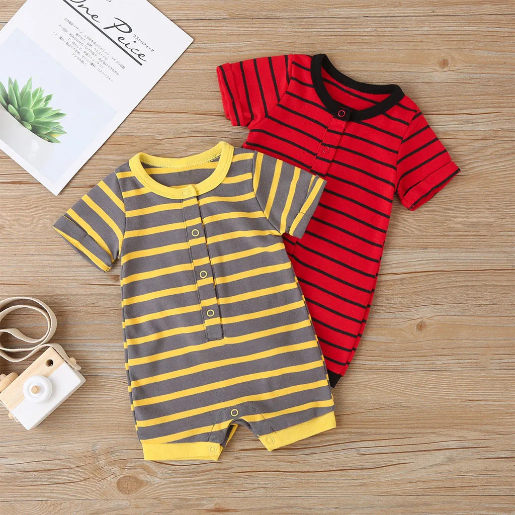 2 Colors Newborn Baby Boys Romper Infant Jumpsuit Summer Cotton Short Sleeve Solid Striped Kids Casual Clothing Toddler Bodysuit
2 Colors Newborn Baby Boys Romper Infant Jumpsuit Summer Cotton Short Sleeve Solid Striped Kids Casual Clothing Toddler Bodysuit