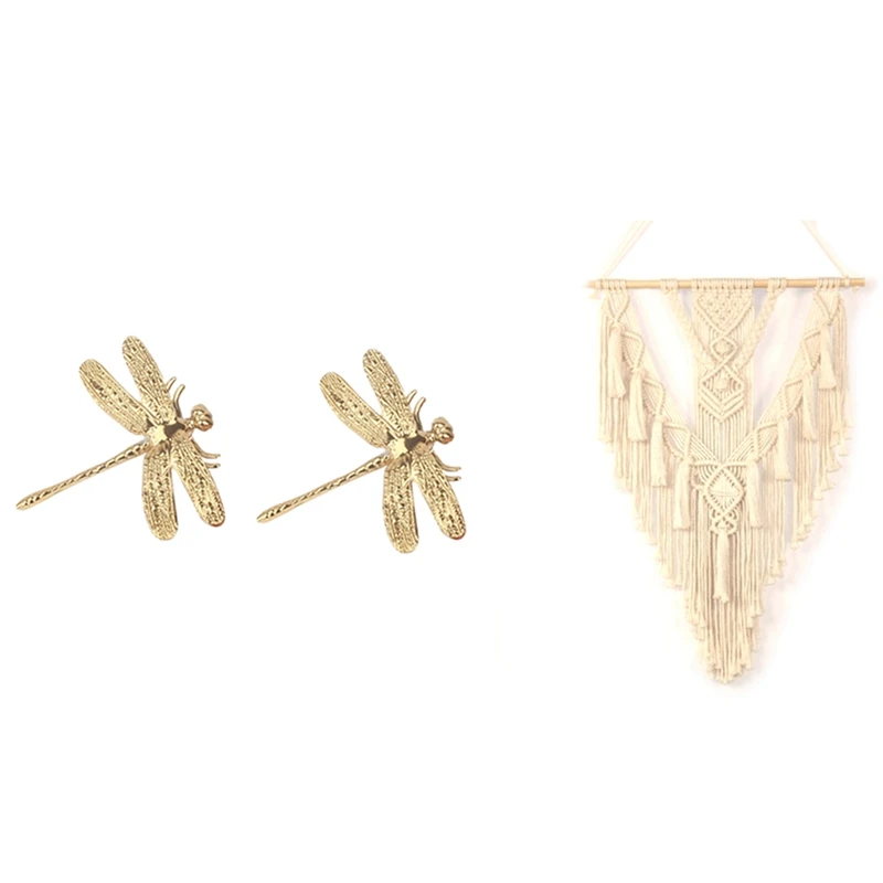 2 Pcs Dragonfly Brass Furniture Handles Elegant Door Knobs And Handles & 1 Pcs Wall Hanging Macrame Tapestry
2 Pcs Dragonfly Brass Furniture Handles Elegant Door Knobs And Handles & 1 Pcs Wall Hanging Macrame Tapestry