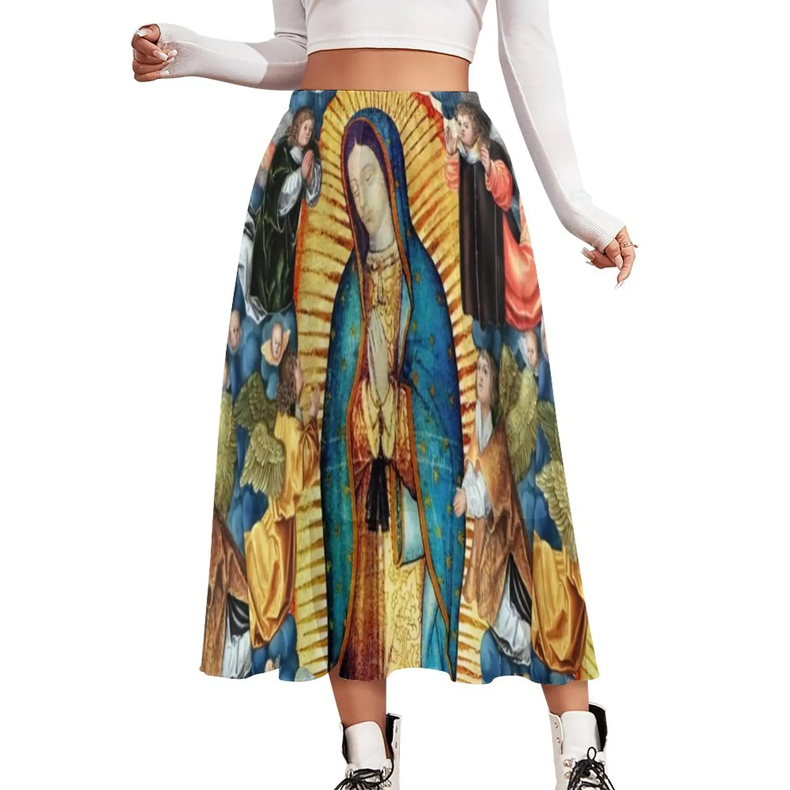 Virgin Mary And Angels Chiffon Skirt Our Lady of Guadalupe Y2K Casual Skirts Woman Cute Boho Skirt Design Clothes Birthday Gift
Virgin Mary And Angels Chiffon Skirt Our Lady of Guadalupe Y2K Casual Skirts Woman Cute Boho Skirt Design Clothes Birthday Gift