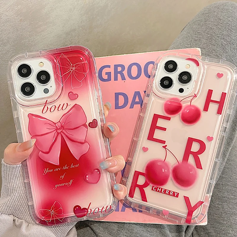 Shockproof Red Bow Cherry Soft Case For iPhone 13 12 11 14 Pro Max 14 Plus Cute Protective Transparent Phone Back Cover
Shockproof Red Bow Cherry Soft Case For iPhone 13 12 11 14 Pro Max 14 Plus Cute Protective Transparent Phone Back Cover