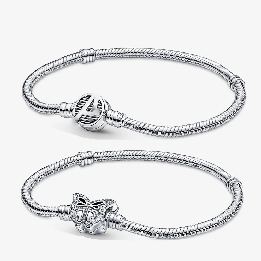 Authentic 925 Sterling Silver Moments Butterfly Clasp Snake Chain Bracelet Bangle Fit Bead Charm Diy Fashion Jewelry
Authentic 925 Sterling Silver Moments Butterfly Clasp Snake Chain Bracelet Bangle Fit Bead Charm Diy Fashion Jewelry