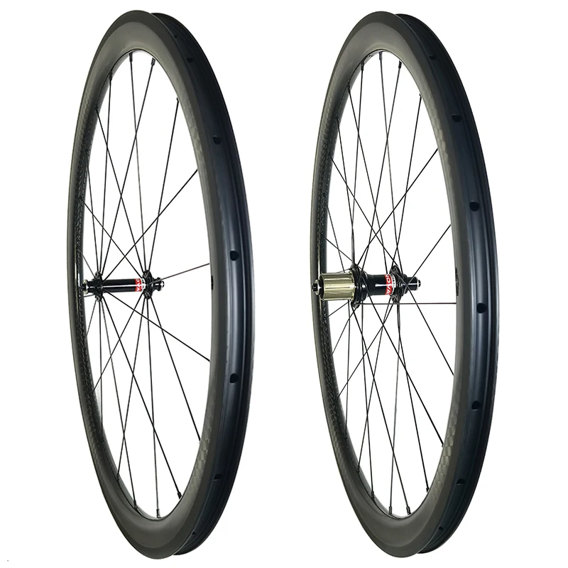 

700C 45mm Deep Road Bike Racing Carbon Wheels 25mm Wide Clincher Tubeless Rim Brake 20H 24H A291SB F482SB HG XDR Campy UD 3K 12K