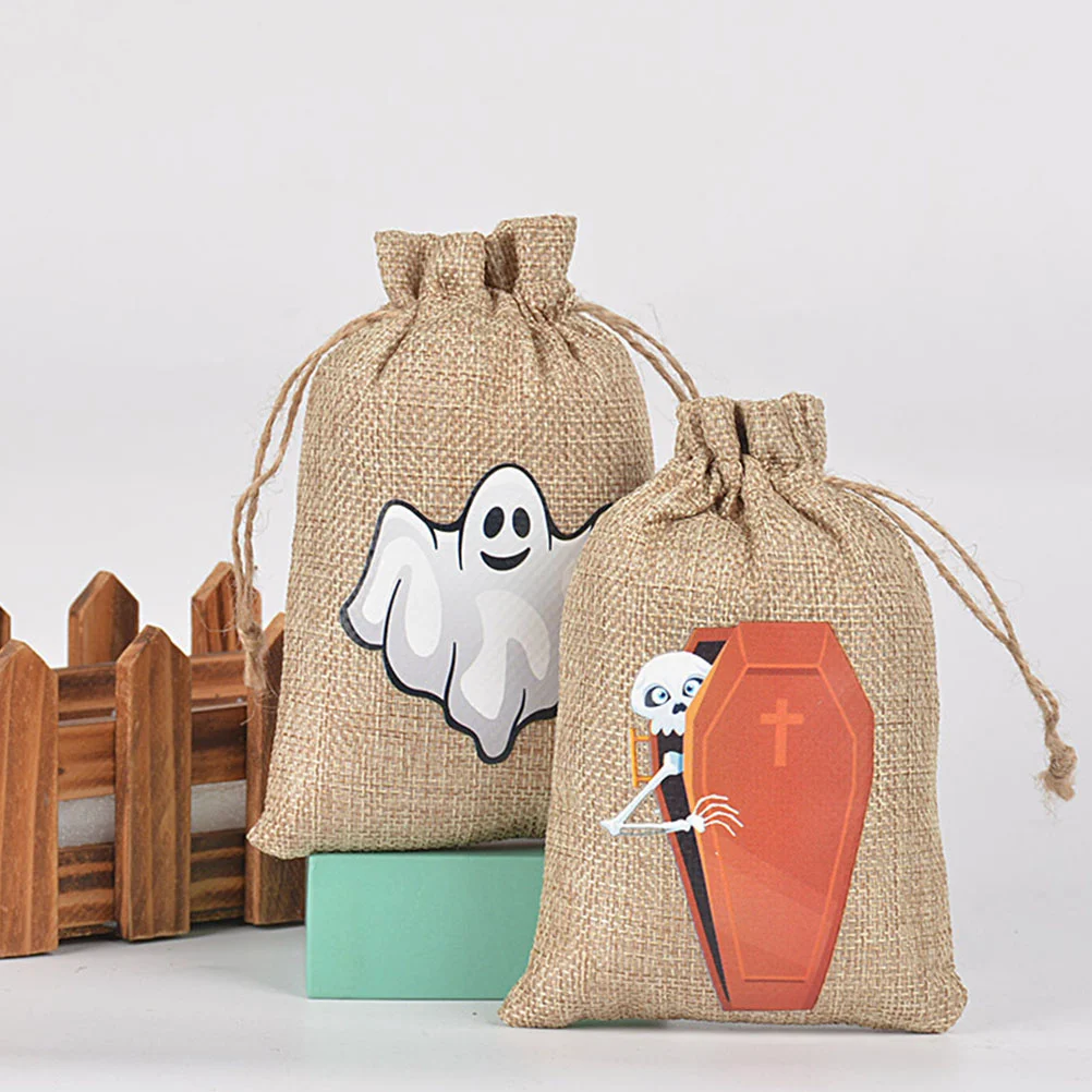 

24 Pcs Halloween Drawstring Bag Goodies Pouch Candy Gift Wrapping Bags Favors Grimace Pouches